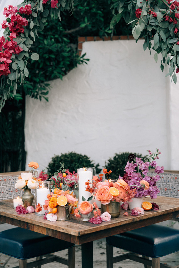 Bougainvillea inspired wedding at 5 Crowns restaurant in Corona Del Mar