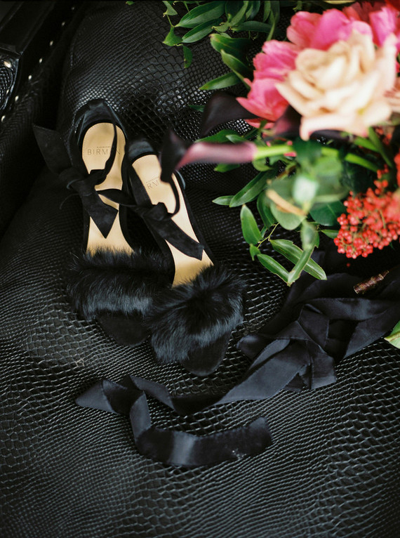 Romantic, moody red and black bridal inspiration