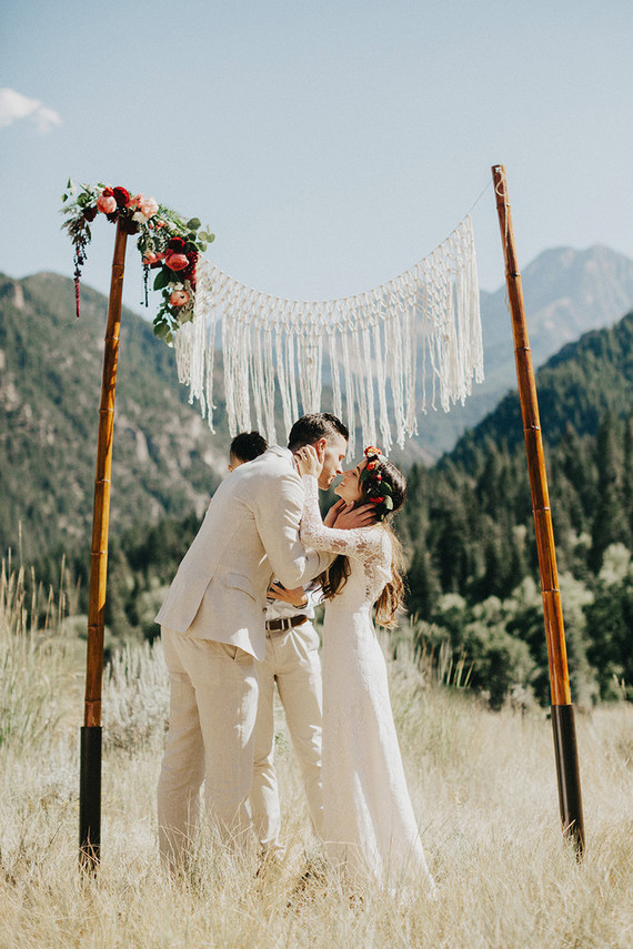 Macrame wedding backdrop