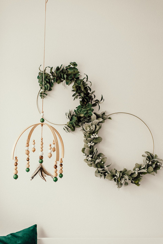 Gender neutral gold and emerald boho nursery