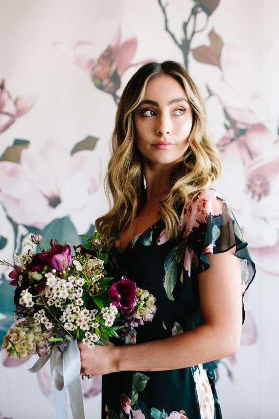 Floral wedding party ideas with The Black Tux Inspiration
