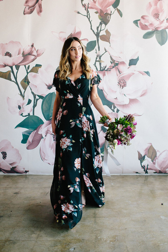 Floral wedding party ideas with The Black Tux Inspiration