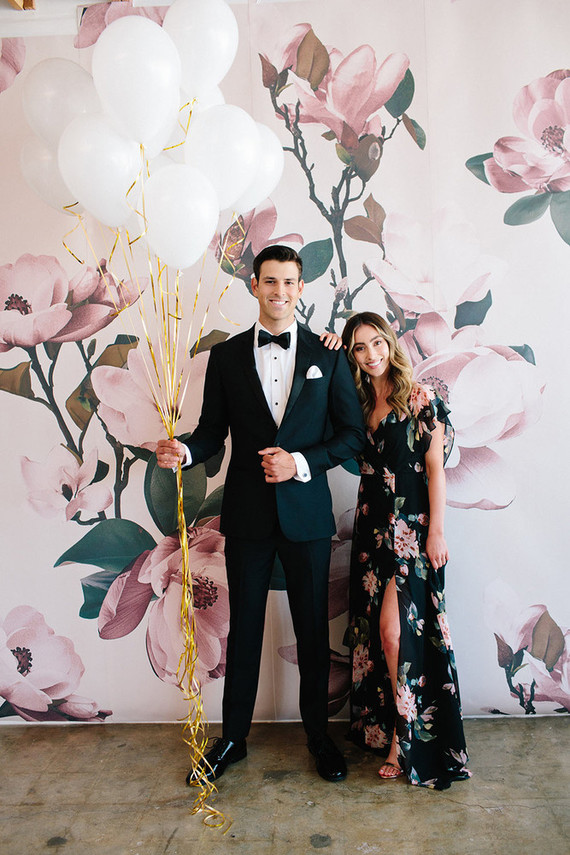 Floral wedding party ideas with The Black Tux Inspiration