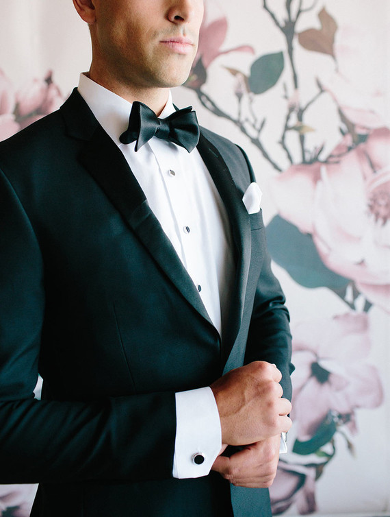 Floral wedding party ideas with The Black Tux