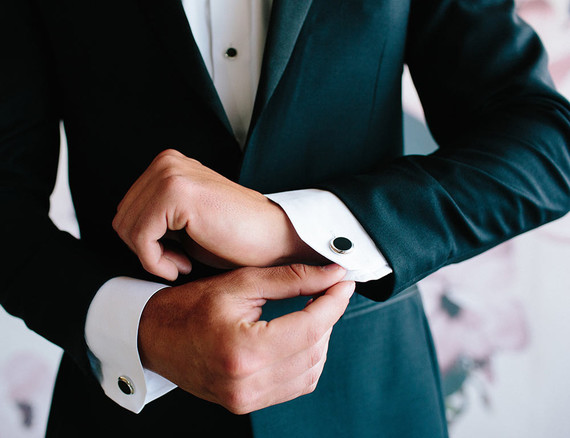 Floral wedding party ideas with The Black Tux Inspiration
