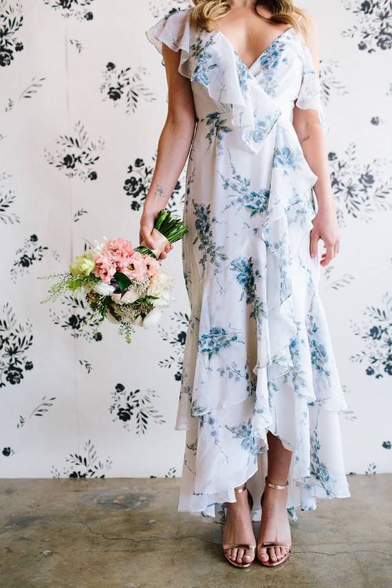 Floral wedding party ideas with The Black Tux Inspiration
