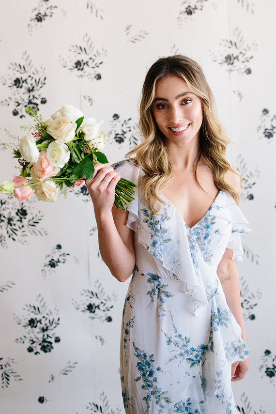 Floral wedding party ideas with The Black Tux