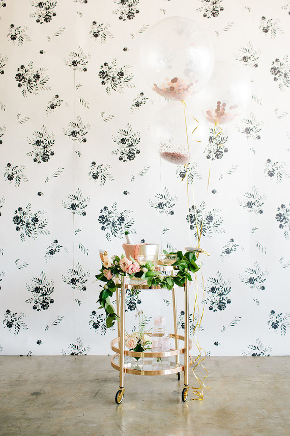 Floral wedding party ideas with The Black Tux Inspiration