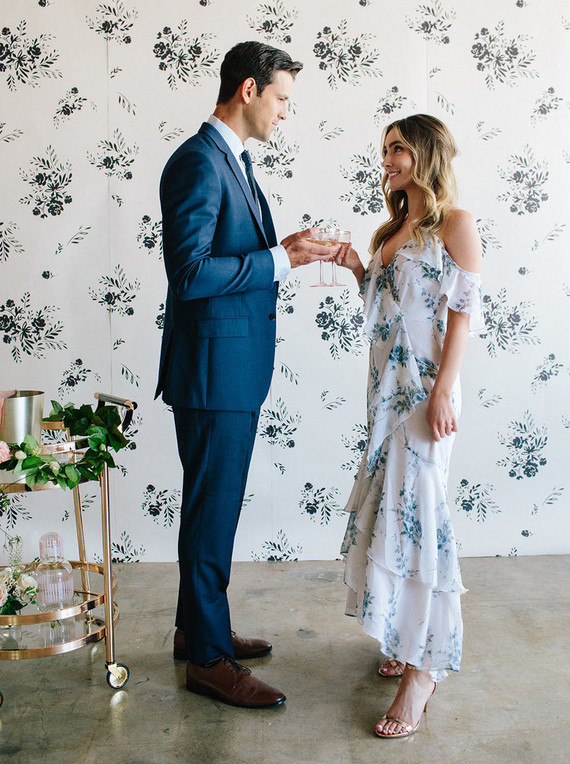 Floral wedding party ideas with The Black Tux Inspiration