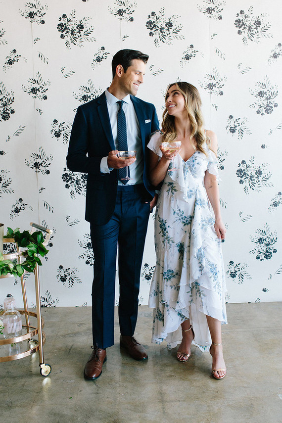 Floral wedding party ideas with The Black Tux