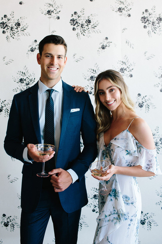 Floral wedding party ideas with The Black Tux Inspiration