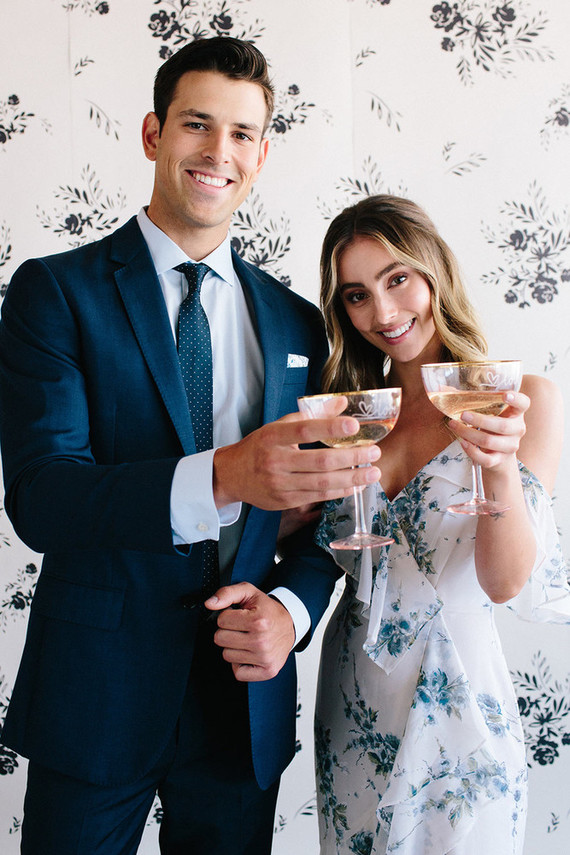 Floral wedding party ideas with The Black Tux