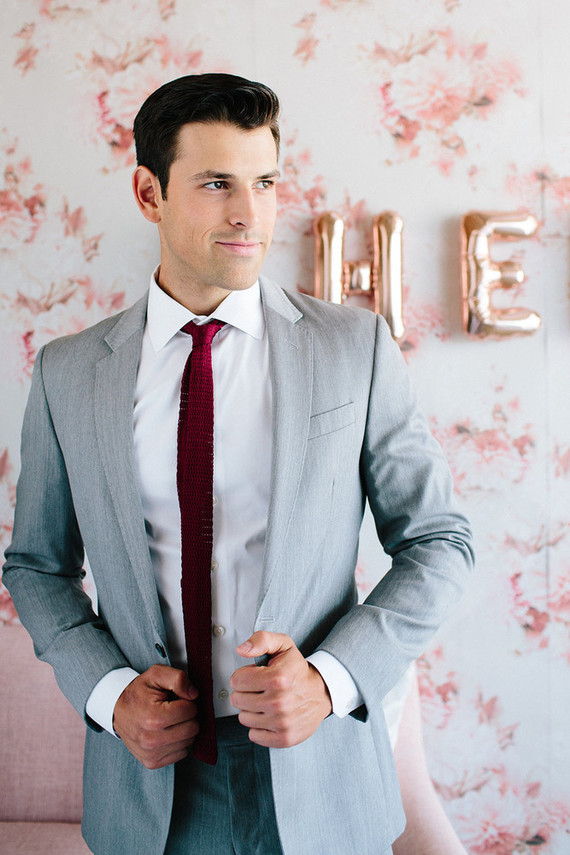Floral wedding party ideas with The Black Tux Inspiration