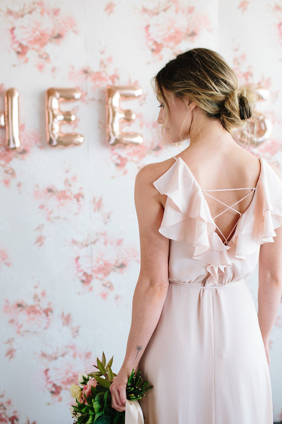 Floral wedding party ideas with The Black Tux