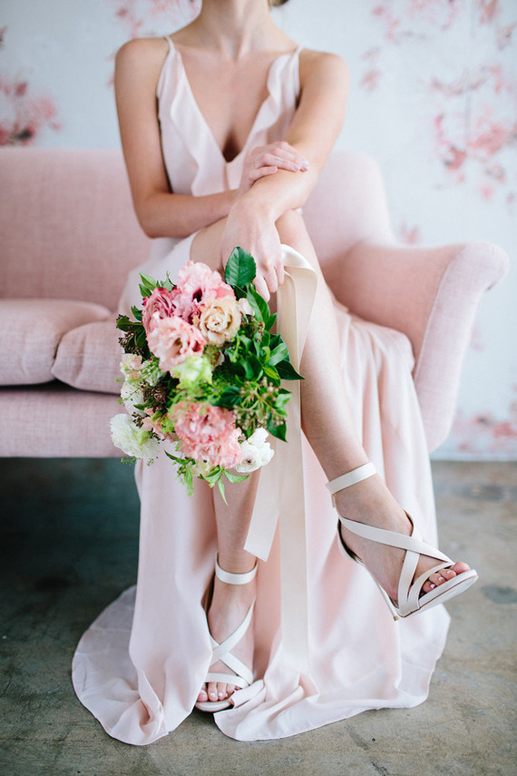 Floral wedding party ideas with The Black Tux Inspiration
