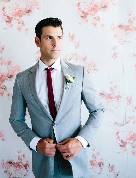 Floral wedding party ideas with The Black Tux Inspiration