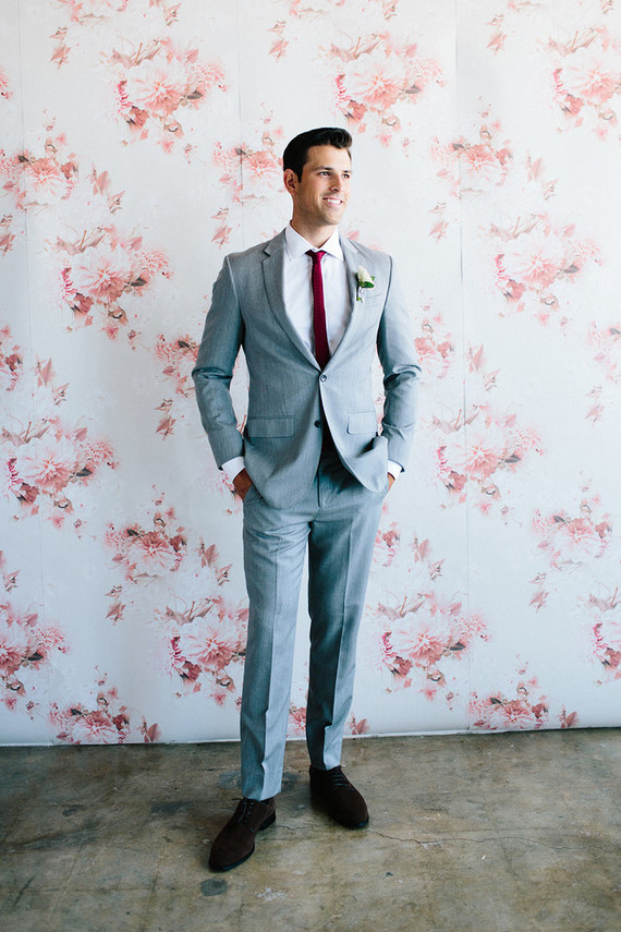 Floral wedding party ideas with The Black Tux Inspiration