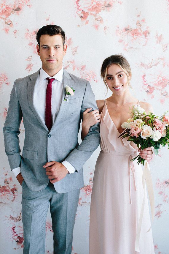 Floral wedding party ideas with The Black Tux Inspiration