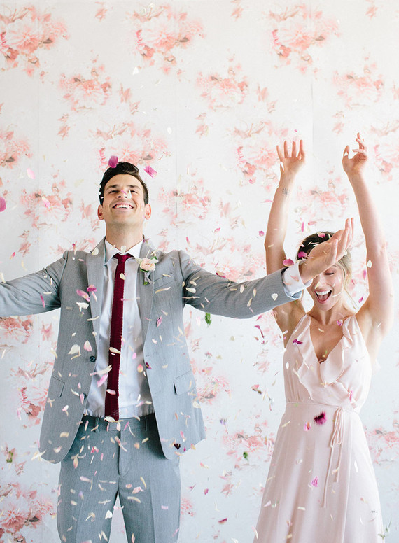 Floral wedding party ideas with The Black Tux