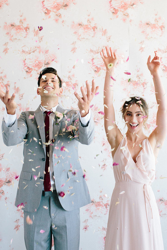 Floral wedding party ideas with The Black Tux Inspiration