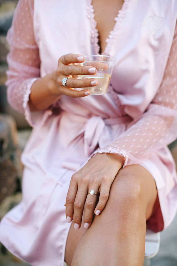 Pink bridal robe