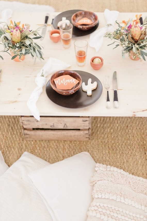 Cactus rose desert inspired Moroccan baby shower in France