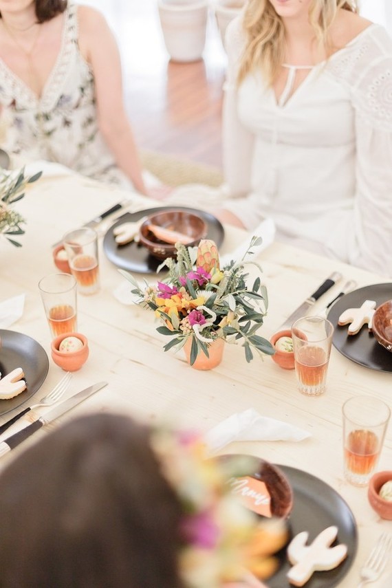 Cactus rose desert inspired Moroccan baby shower in France