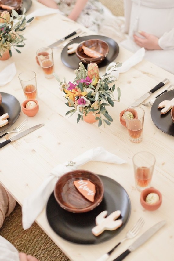 Cactus rose desert inspired Moroccan baby shower in France