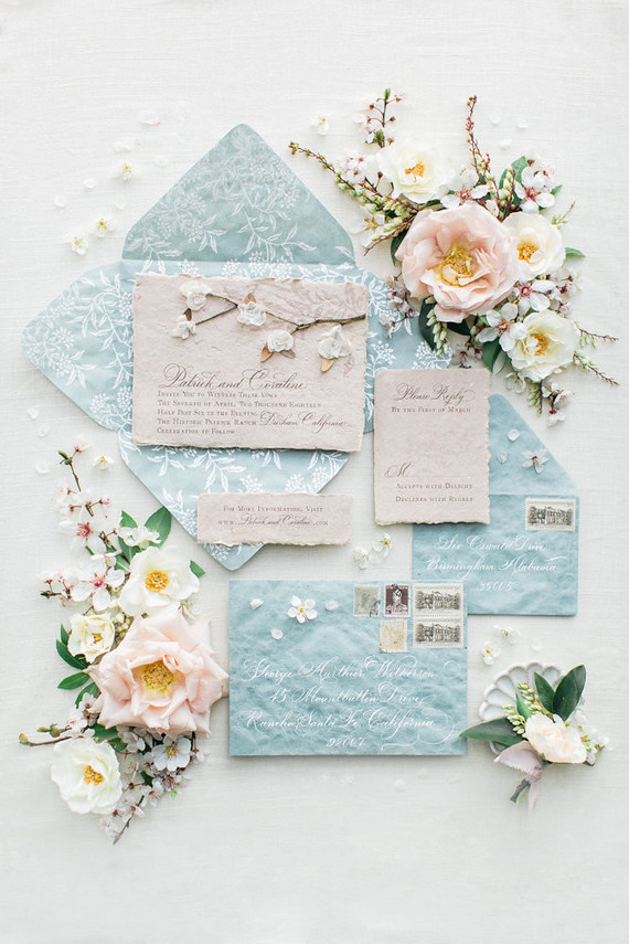 Romantic pastel spring blossom estate wedding