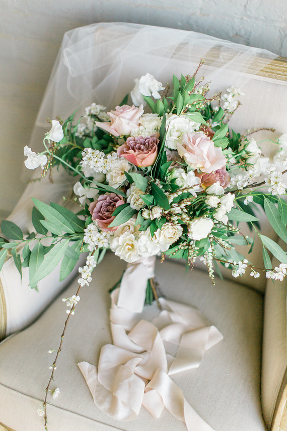Romantic pastel spring blossom estate wedding