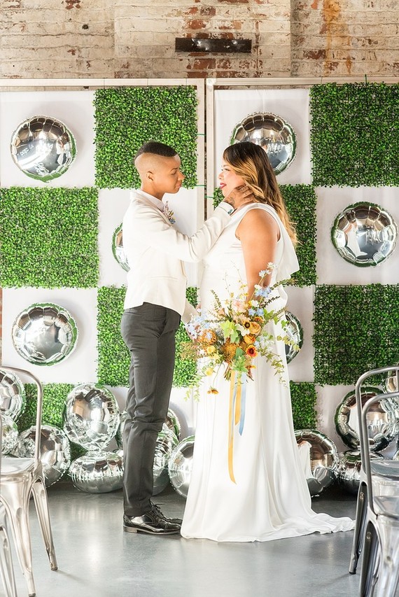 Pop Art inspired LGBTQ wedding editorial at The Green Building in NYC