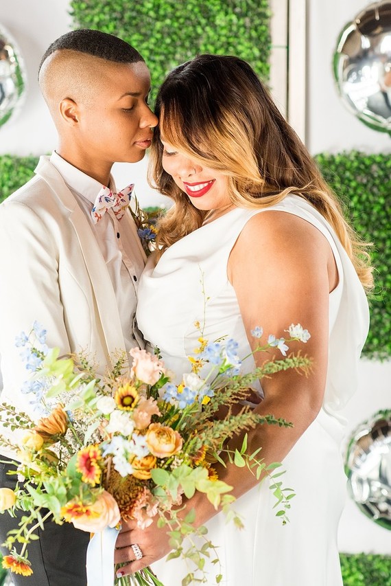 Pop Art inspired LGBTQ wedding editorial at The Green Building in NYC