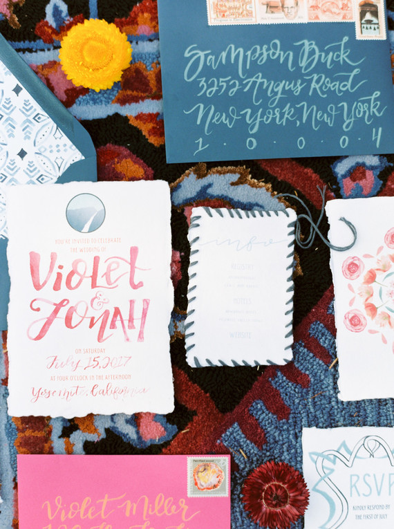 Colorful Yosemite elopement and picnic Inspiration