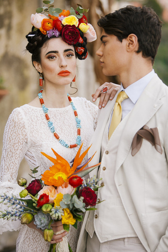 Frida Kahlo inspired wedding on the Amalfi Coast