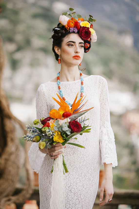 Frida Kahlo inspired wedding on the Amalfi Coast