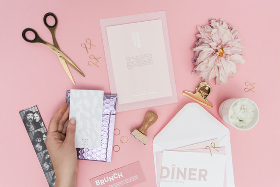 Modern French pink and blush bridal shower