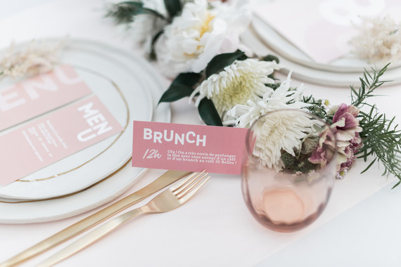 Modern French pink and blush bridal shower