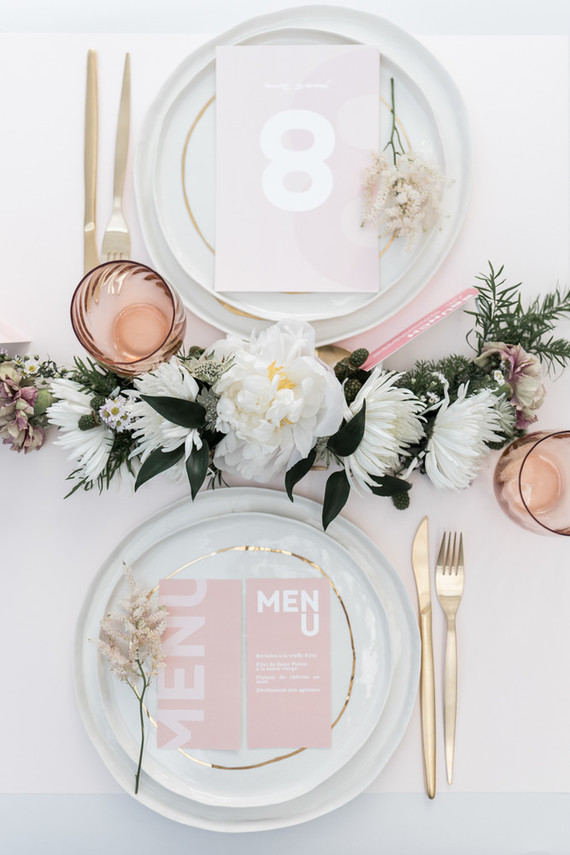 Modern French pink and blush bridal shower