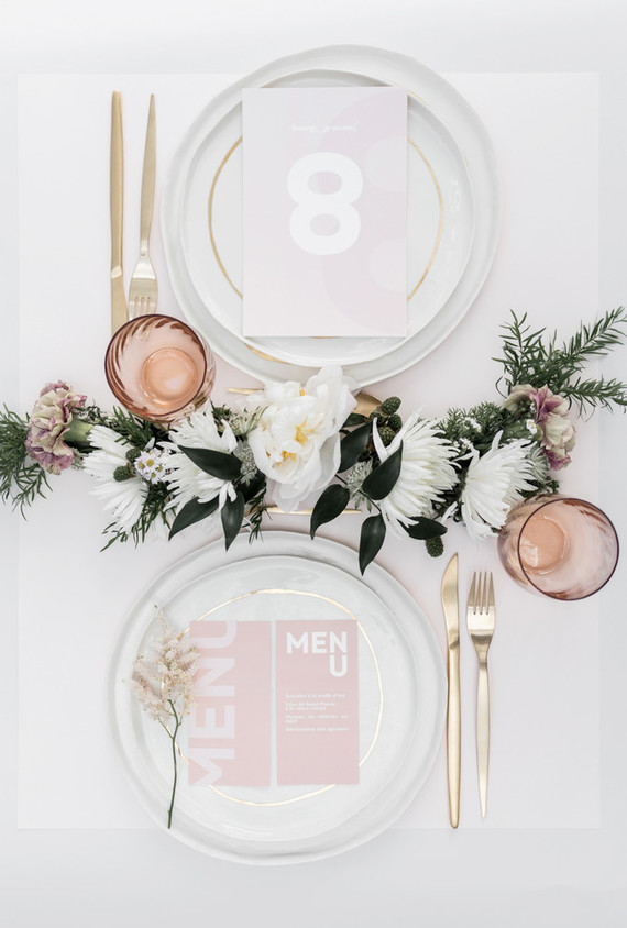 Modern French pink and blush bridal shower