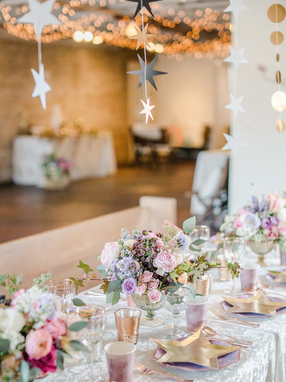 Feminine moon & stars baby shower on 100 Layer Cakelet Inspiration