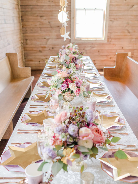 Feminine moon & stars baby shower on 100 Layer Cakelet