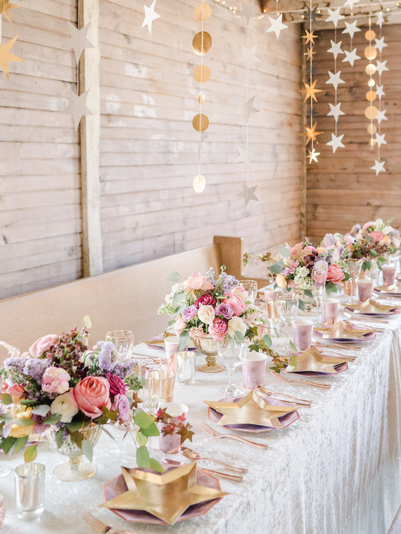 Feminine moon & stars baby shower on 100 Layer Cakelet Inspiration