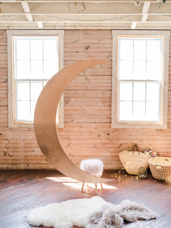 Feminine moon & stars baby shower on 100 Layer Cakelet Inspiration