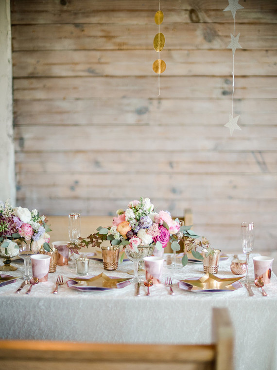 Feminine moon & stars baby shower on 100 Layer Cakelet Inspiration