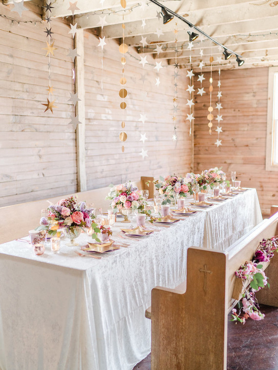 Feminine moon & stars baby shower on 100 Layer Cakelet Inspiration