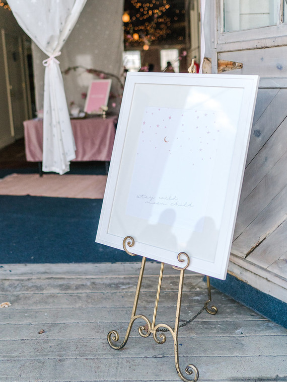 Feminine moon & stars baby shower on 100 Layer Cakelet Inspiration