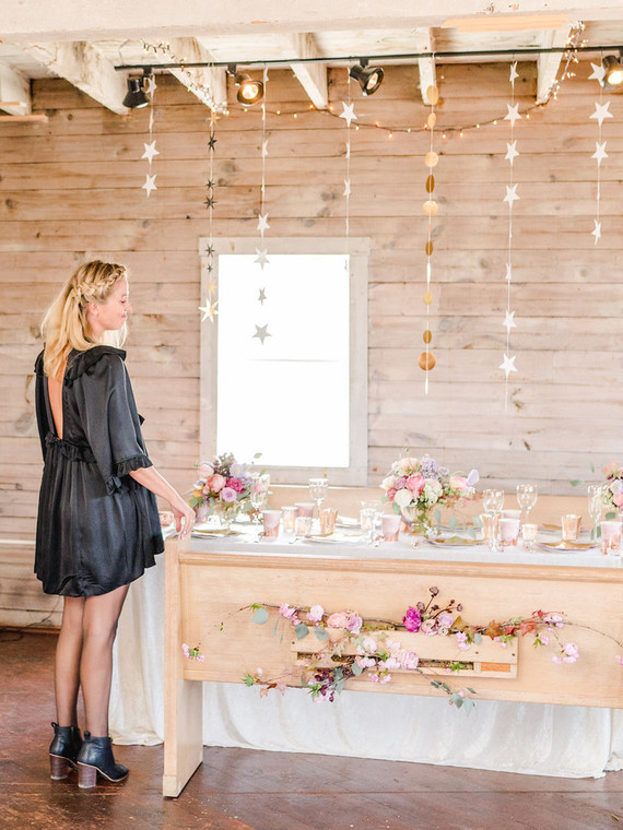 Feminine moon & stars baby shower on 100 Layer Cakelet Inspiration