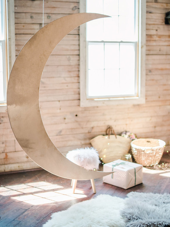 Feminine moon & stars baby shower on 100 Layer Cakelet