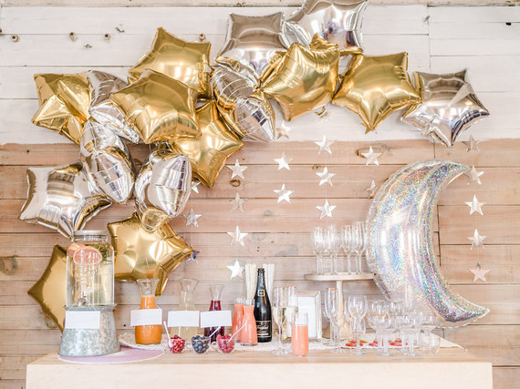 Feminine moon & stars baby shower on 100 Layer Cakelet Inspiration