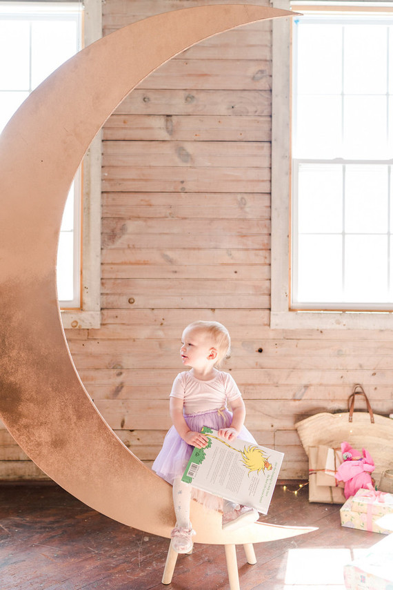 Feminine moon & stars baby shower on 100 Layer Cakelet